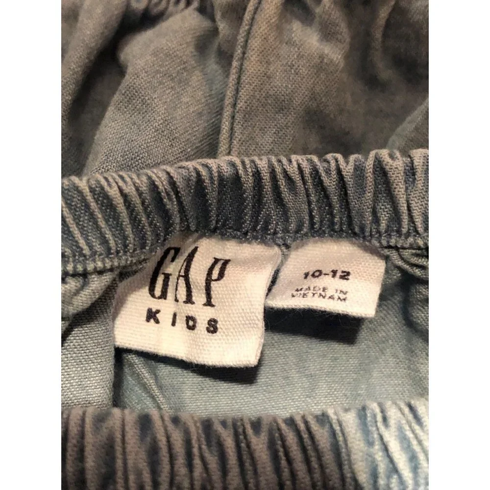 GAP Girl's Soft Chambray‎ Short Puff Sleeve One Piece Romper NWT